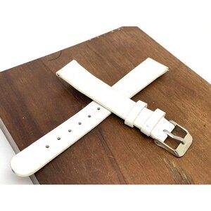 Invicta Women's Watch Replacement Band White Leather 16mm Lug Silver Steel Clasp